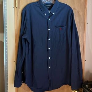 Mens L U.S. POLO ASSN. long sleeve blue button down shirt, good condition.
